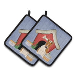 Caroline'S Treasures Dog House Collection Bull Terrier Red White Pair Of Pot Holders Bb2889Pthd, 7.5Hx7.5W, Multicolor
