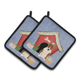 Caroline'S Treasures Dog House Collection Bull Terrier Brindle Pair Of Pot Holders Bb2891Pthd, 7.5Hx7.5W, Multicolor