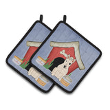 Caroline'S Treasures Dog House Collection Bull Terrier White Pair Of Pot Holders Bb2892Pthd, 7.5Hx7.5W, Multicolor