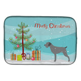 Caroline'S Treasures German Wirehaired Pointer Merry Christmas Tree Dish Drying Mat, 14 X 21, Multicolor