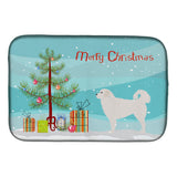 Caroline'S Treasures Polish Tetra Sheepdog Merry Christmas Tree Dish Drying Mat, 14 X 21