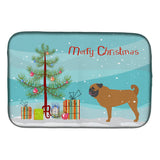 Caroline'S Treasures Pug Merry Christmas Tree Dish Drying Mat, 14 X 21