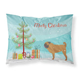 Caroline'S Treasures Pug Merry Christmas Tree Fabric Standard Pillowcase Bb2965Pillowcase,