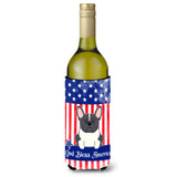 Caroline'S Treasures Bb3007Literk Usa French Bulldog Black White Wine Bottle Hugger Cold-Beverage-Koozies, 750 Ml, Multicolor,