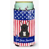 Caroline'S Treasures Bb3009Tbc Patriotic Usa French Bulldog Black Tall Boy Hugger Cold-Beverage-Koozies, Multicolor