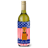 Caroline'S Treasures Bb3036Literk Patriotic Usa Airedale Wine Bottle Hugger Cold-Beverage-Koozies, 750 Ml, Multicolor