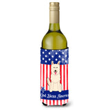 Caroline'S Treasures Bb3040Literk Usa White German Shepherd Wine Bottle Hugger Cold-Beverage-Koozies, 750 Ml, Multicolor