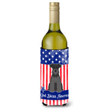 Caroline'S Treasures Bb3046Literk Usa Miniature Schanuzer Black Wine Bottle Hugger Cold-Beverage-Koozies, 750 Ml, Multicolor