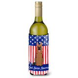 Caroline'S Treasures Bb3062Literk Patriotic Usa German Shepherd Wine Bottle Hugger Cold-Beverage-Koozies, 750 Ml, Multicolor