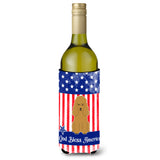 Caroline'S Treasures Bb3064Literk Patriotic Usa Poodle Tan Wine Bottle Hugger Cold-Beverage-Koozies, 750 Ml, Multicolor