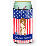 Caroline'S Treasures Bb3067Tbc Patriotic Usa Brittany Spaniel Tall Boy Hugger Cold-Beverage-Koozies, Multicolor
