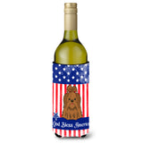 Caroline'S Treasures Bb3081Literk Usa Shih Tzu Silver Chocolate Wine Bottle Hugger Cold-Beverage-Koozies, 750 Ml, Multicolor