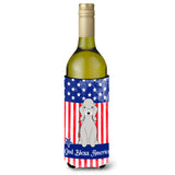 Caroline'S Treasures Bb3085Literk Usa Bedlington Terrier Blue Wine Bottle Hugger Cold-Beverage-Koozies, 750 Ml, Multicolor