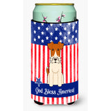 Caroline'S Treasures Bb3096Tbc Patriotic Usa Wire Fox Terrier Tall Boy Hugger Cold-Beverage-Koozies, Multicolor