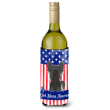 Caroline'S Treasures Bb3107Literk Usa Chinese Crested Black Wine Bottle Hugger Cold-Beverage-Koozies, 750 Ml, Multicolor