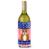 Caroline'S Treasures Bb3115Literk Usa English Bulldog Red White Wine Bottle Hugger Cold-Beverage-Koozies, 750 Ml, Multicolor