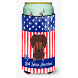Caroline'S Treasures Bb3126Tbc Patriotic Usa Dachshund Chocolate Tall Boy Hugger Cold-Beverage-Koozies, Multicolor
