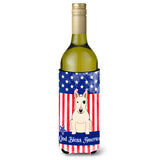 Caroline'S Treasures Bb3133Literk Patriotic Usa Bull Terrier White Wine Bottle Hugger Cold-Beverage-Koozies, 750 Ml, Multicolo