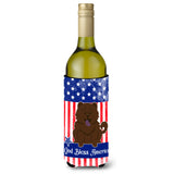 Caroline'S Treasures Bb3136Literk Usa Chow Chocolate Wine Bottle Hugger Cold-Beverage-Koozies, 750 Ml, Multicolor