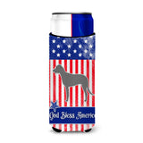 Caroline'S Treasures Usa Patriotic Irish Wolfhound Michelob Ultra Hugger For Slim Cans, Slim Can, Multicolor