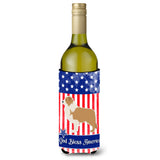 Caroline'S Treasures Usa Patriotic Red Border Collie Wine Bottle Beverage Insulator Hugger, 750 Ml, Multicolor
