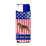 Caroline'S Treasures Usa Patriotic German Shepherd Michelob Ultra Hugger For Slim Cans, Slim Can, Multicolor