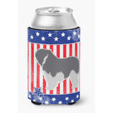 Caroline'S Treasures Bb3332Cc Usa Patriotic Polish Lowland Sheepdog Dog Can Or Bottle Hugger, Multicolor