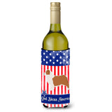Caroline'S Treasures Usa Patriotic Australian Shepherd Dog Wine Bottle Beverage Insulator Hugger, 750 Ml, Multicolor