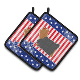 Caroline'S Treasures Usa Patriotic Yorkshire Terrier Yorkie Pair Of Pot Holders Bb3334Pthd, 7.5Hx7.5W, Multicolor