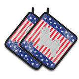 Caroline'S Treasures Usa Patriotic Maltese Pair Of Pot Holders Bb3336Pthd, 7.5Hx7.5W, Multicolor