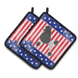 Caroline'S Treasures Usa Patriotic Poodle Pair Of Pot Holders Bb3339Pthd, 7.5Hx7.5W, Multicolor