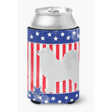 Caroline'S Treasures Usa Patriotic Samoyed Can Or Bottle Hugger Bb3359Cc, Can Hugger, Multicolor