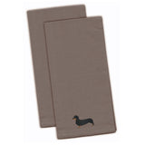 Caroline'S Treasures Bb3382Gytwe Dachshund Gray Embroidered Kitchen Towel (Set Of 2), 28 X 19, Multicolor