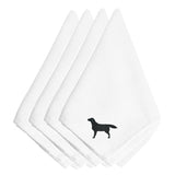 Caroline'S Treasures Bb3408Npke Black Labrador Retriever Embroidered Napkins (Set Of 4), 20, Multicolor
