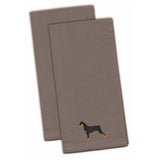 Caroline'S Treasures Bb3413Gytwe German Pinscher Gray Embroidered Kitchen Towel (Set Of 2), 28 X 19, Multicolor