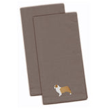 Caroline'S Treasures Bb3433Gytwe Australian Shepherd Dog Gray Embroidered Kitchen Towel (Set Of 2), 28 X 19, Multicolo