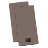 Caroline'S Treasures Bb3434Gytwe Yorkshire Terrier Yorkie Gray Embroidered Kitchen Towel (Set Of 2), 28 X 19, Multicol