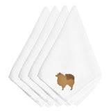 Caroline'S Treasures Bb3442Npke Pomeranian Embroidered Napkins (Set Of 4), 20, Multicolor