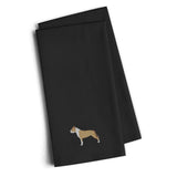 Caroline'S Treasures Bb3454Bktwe Staffordshire Bull Terrier Black Embroidered Kitchen Towel (Set Of 2), 28 H X 19 W, M