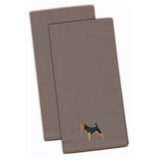 Caroline'S Treasures Bb3457Gytwe Airedale Terrier Gray Embroidered Kitchen Towel (Set Of 2), 28 X 19, Multicolor