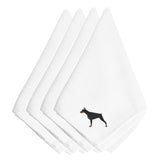 Caroline'S Treasures Bb3460Npke Doberman Pinscher Embroidered Napkins (Set Of 4), 20, Multicolor