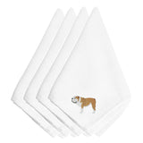 Caroline'S Treasures Bb3462Npke English Bulldog Embroidered Napkins (Set Of 4), 20, Multicolor