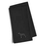 Caroline'S Treasures Bb3466Bktwe Rottweiler Black Embroidered Kitchen Towel (Set Of 2), 28 H X 19 W, Multicolor
