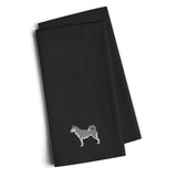 Caroline'S Treasures Bb3480Bktwe Siberian Husky Black Embroidered Kitchen Towel (Set Of 2), 28 H X 19 W, Multicolor