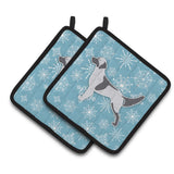 Caroline'S Treasures Winter Snowflake English Setter Pair Of Pot Holders Bb3481Pthd, 7.5Hx7.5W, Multicolor