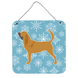 Caroline'S Treasures Winter Snowflake Bloodhound Wall Or Door Hanging Prints Bb3484Ds66, 6 X 6, Multicolor
