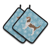 Caroline'S Treasures Winter Snowflake Grand Basset Griffon Vendeen Pair Of Pot Holders Bb3490Pthd, 7.5Hx7.5W, Multicolor