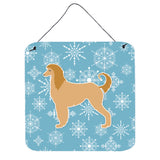 Caroline'S Treasures Winter Snowflake Afghan Hound Wall Or Door Hanging Prints Bb3506Ds66, 6 X 6, Multicolor