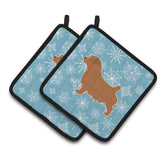 Caroline'S Treasures Winter Snowflake Norfolk Terrier Pair Of Pot Holders Bb3509Pthd, 7.5Hx7.5W, Multicolor
