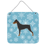 Caroline'S Treasures Winter Snowflake German Pinscher Wall Or Door Hanging Prints Bb3513Ds66, 6 X 6, Multicolor